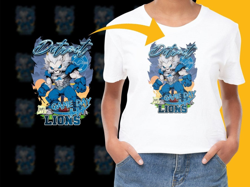 Detroit Lions Game Day Graphic Art PNG File - Teepew
