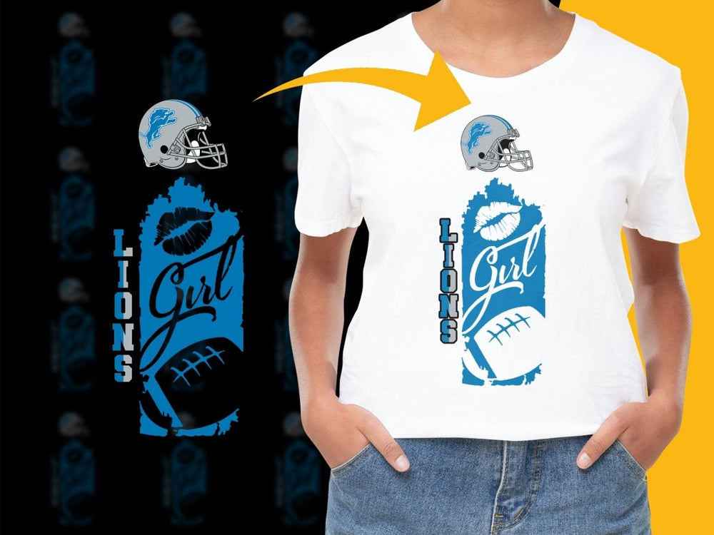 Detroit Lions Girl Football Graphic PNG File - Teepew