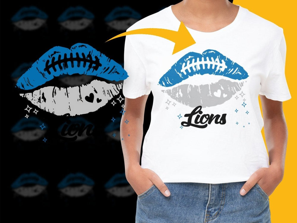 Detroit Lions Graphic Lip Design PNG File - Teepew