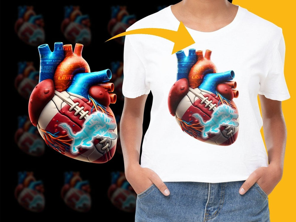 Detroit Lions Heart and Football Themed PNG File - Teepew