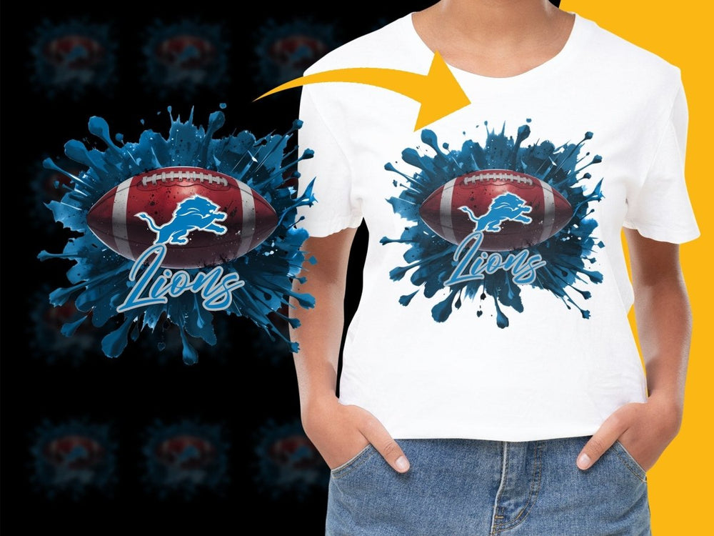 Detroit Lions Logo Football Art Printed PNG File - Teepew