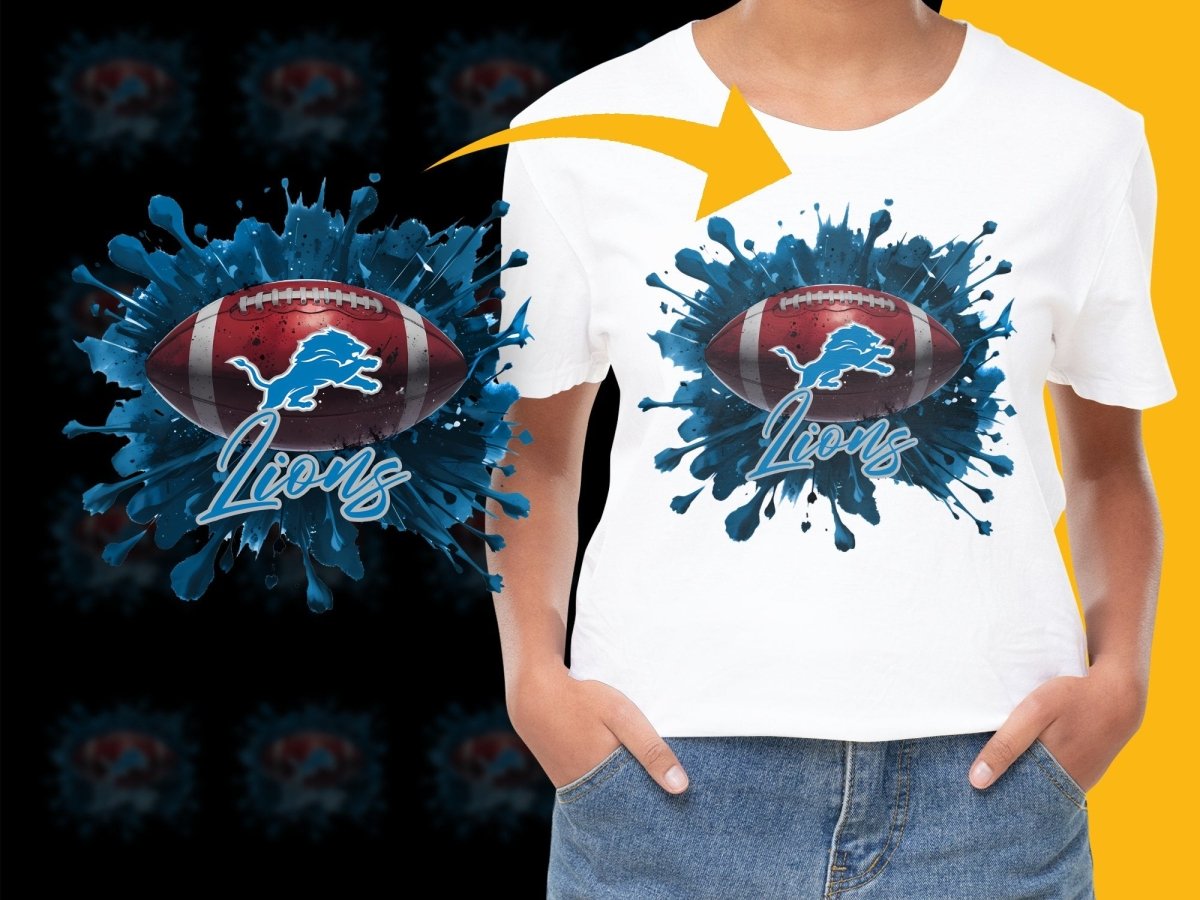Detroit Lions Logo Football Art Printed PNG File - Teepew
