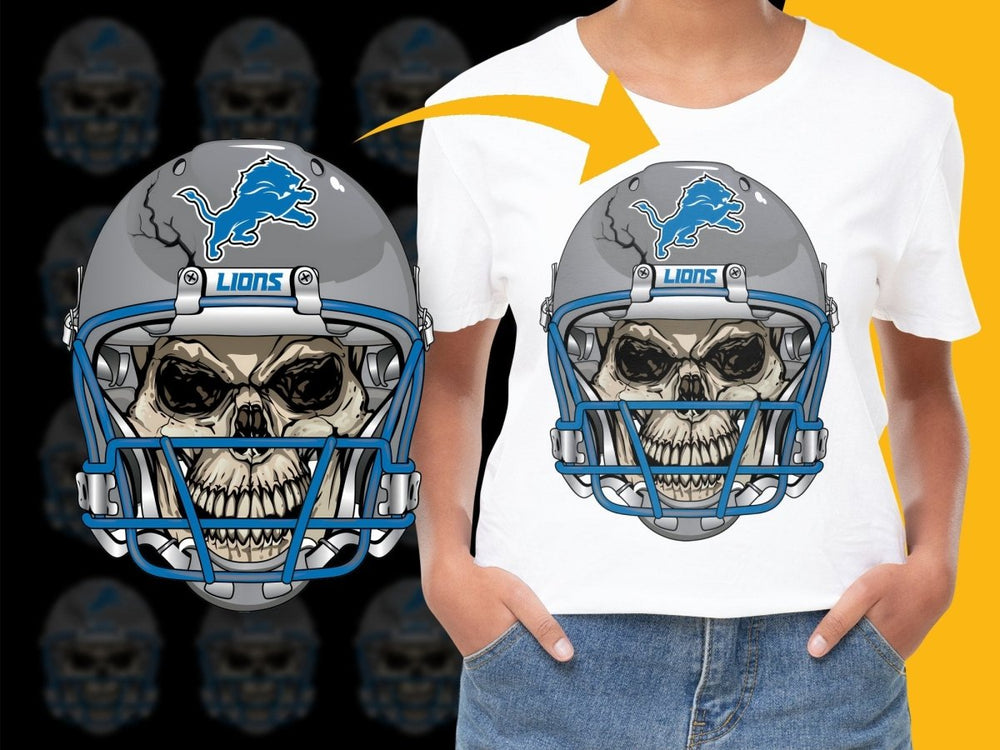 Detroit Lions Skeleton Helmet Graphic PNG File - Teepew