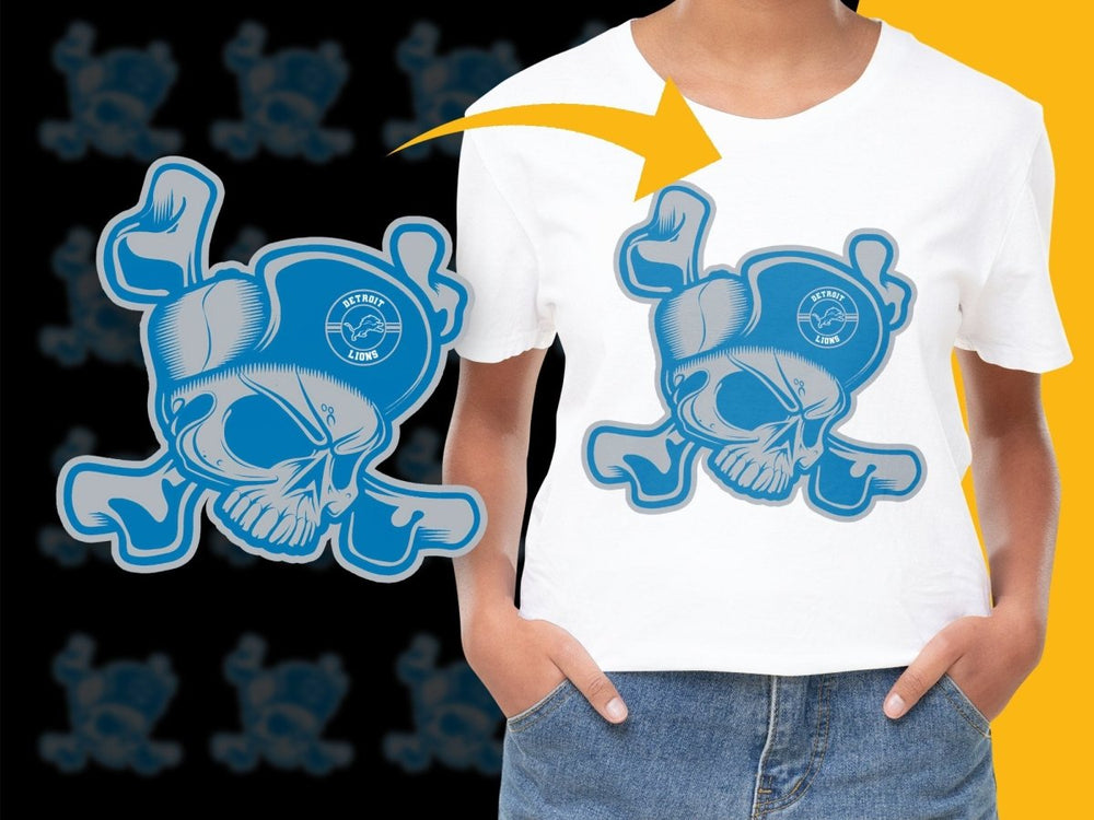 Detroit Lions Skull Design Graphic PNG File - Teepew