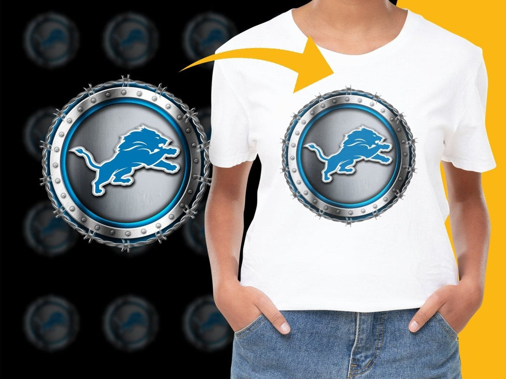 Detroit Lions Steel Logo Frame Graphic PNG File - Teepew