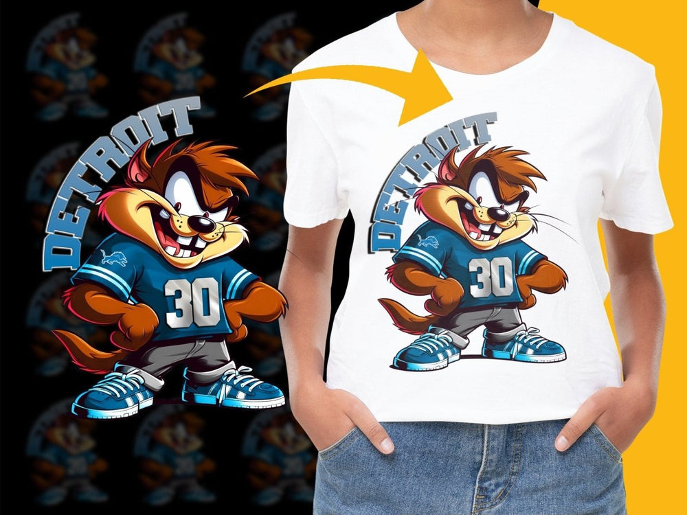 Detroit Number 30 Cartoon Character PNG File - Teepew