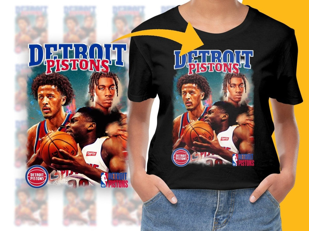 Detroit Pistons NBA Team Bootleg PNG File - Teepew