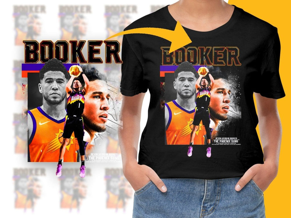 Devin Booker Basketball Star Dynamic Bootleg PNG File - Teepew