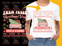 Load image into Gallery viewer, Farm Fresh Christmas Trees T-Shirt, Vintage Truck, Pine Spruce Cedar, Holiday Apparel Gift
