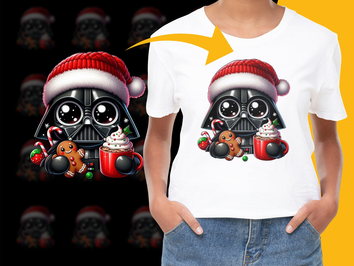 Cute Christmas Robot T-Shirt with Santa Hats, Festive Holiday Apparel for All Ages