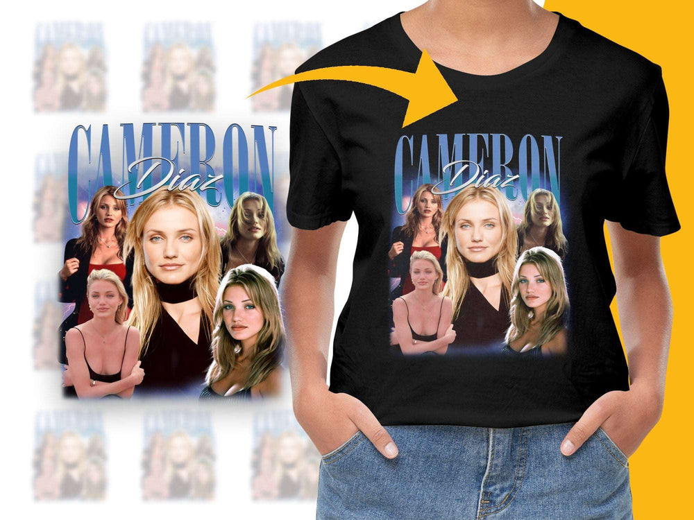 Cameron Diaz Tribute T-Shirt, Vintage 90s Style Graphic Tee, Classic Movie Star Fashion, Unisex Top