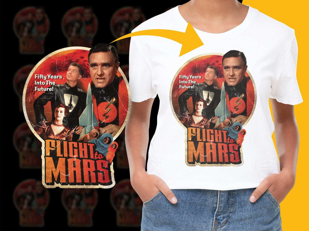 Vintage Flight to Mars Movie Poster T-Shirt, Classic Sci-Fi Film Graphic Tee, Retro 1950s Cinema Fashion Shirt