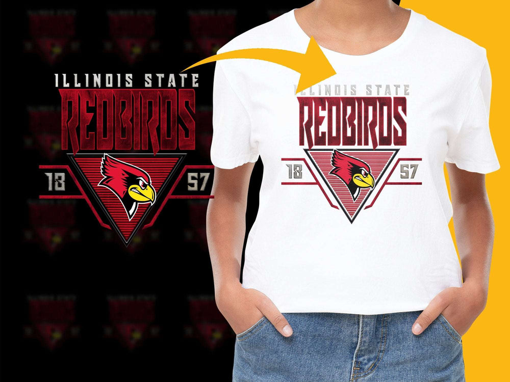 Illinois State Redbirds Graphic Tee, Unisex White T-shirt, College Sports Apparel, Trendy Casual Wear