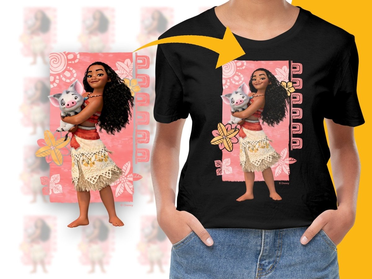 Disney Cartoon Moana Holding Pua Pig PNG File - Teepew