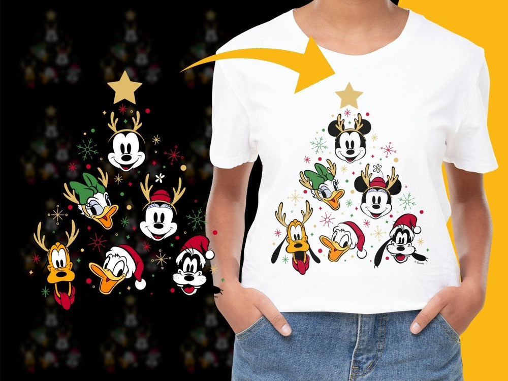Disney Characters Christmas Tree Design PNG File - Teepew