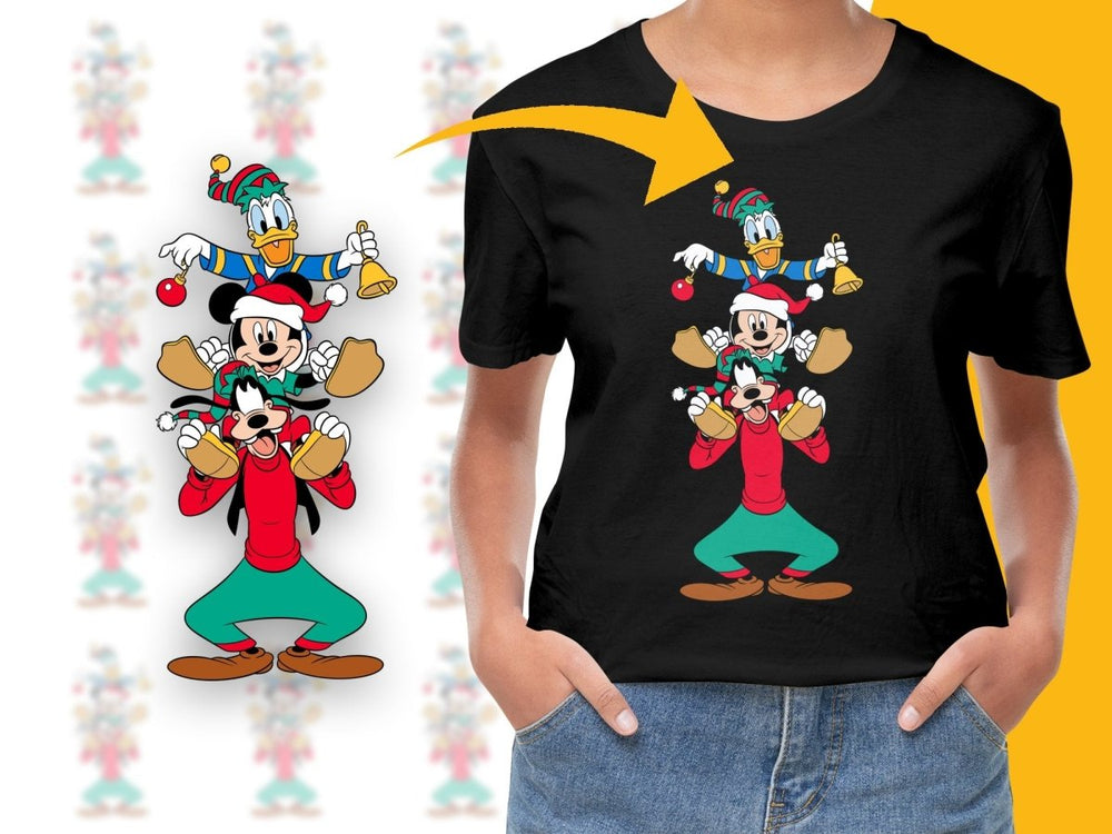 Disney Characters Festive Christmas PNG File - Teepew