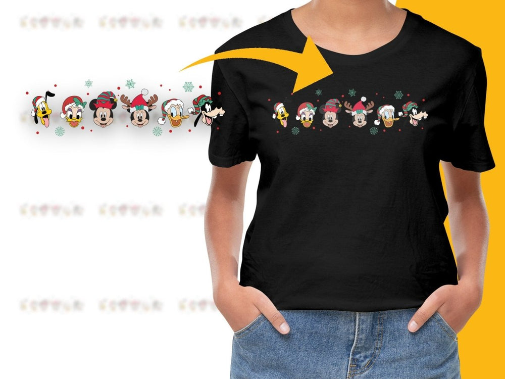 Disney Christmas Character PNG File with Mickey Donald Goofy - Teepew