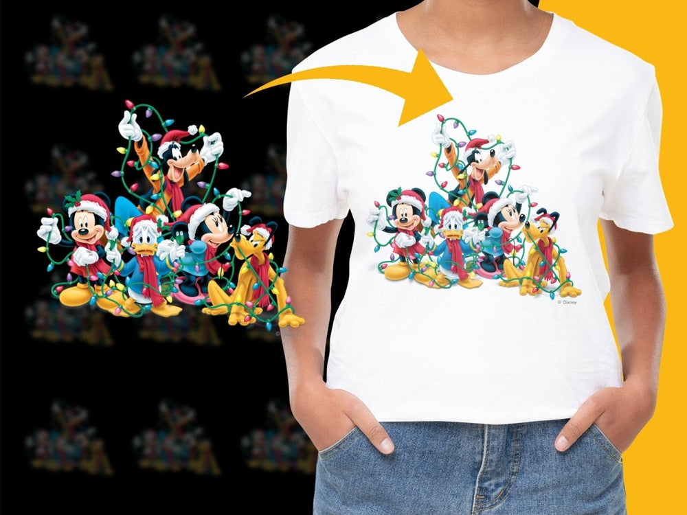 Disney Christmas Cheer with Popular Cartoon Characters PNG File - Teepew