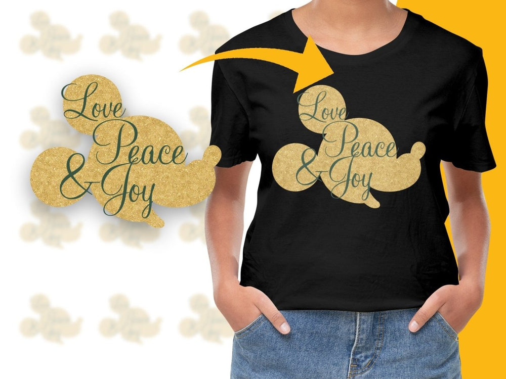 Disney Mickey Mouse Love Peace Joy PNG File - Teepew
