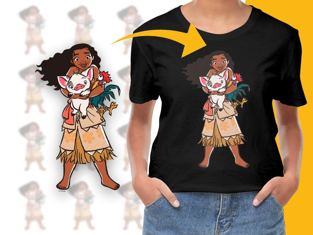 Disney Moana Character PNG File for Kids with Pua and Hei Hei - Teepew