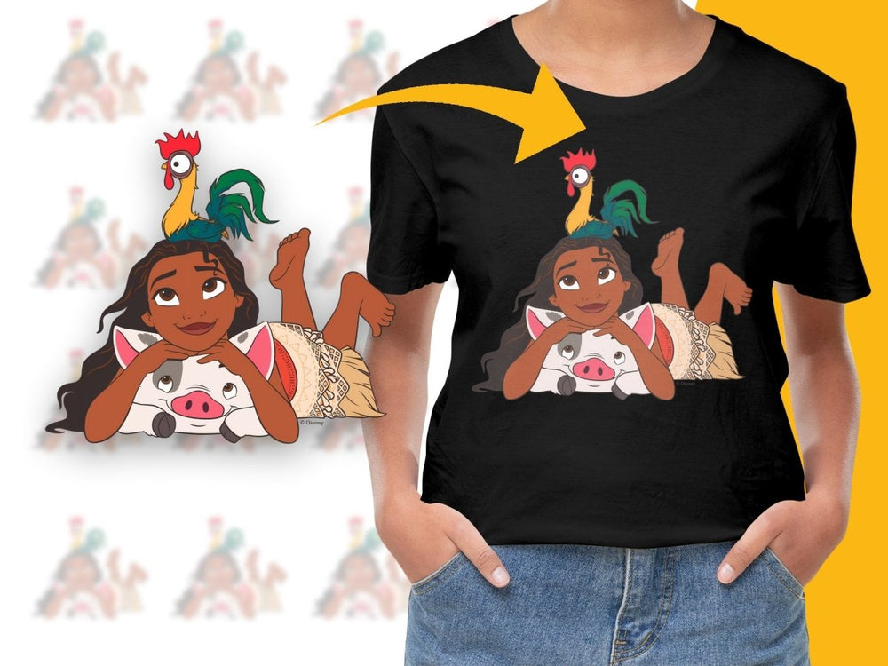 Disney Moana PNG File with Pua and Heihei Characters - Teepew