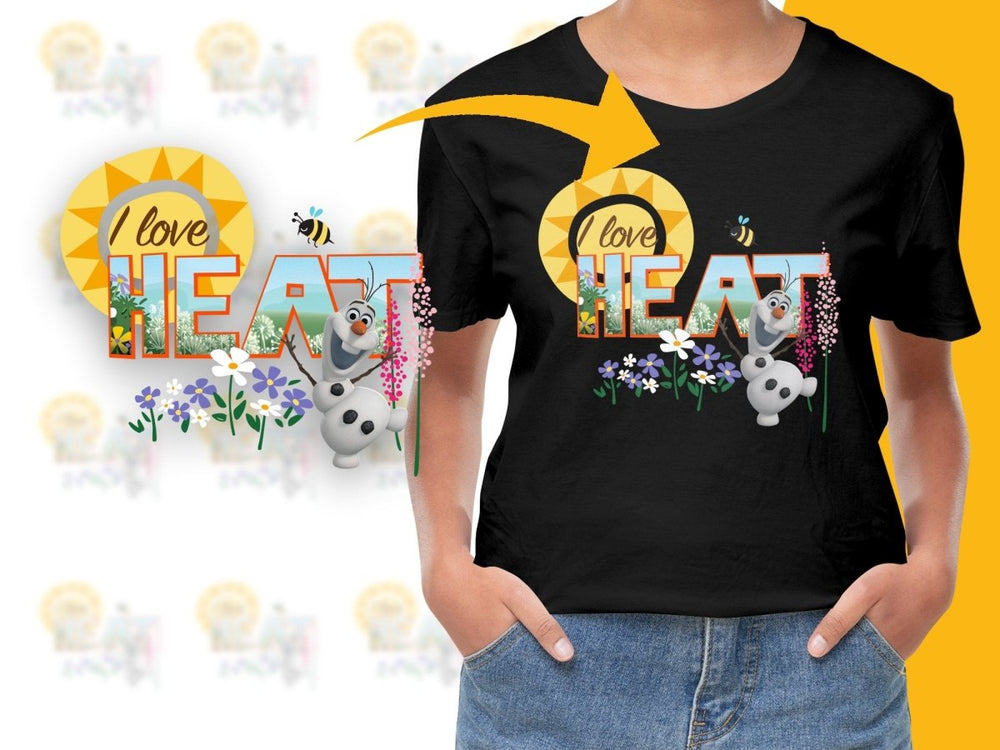 Disney Olaf I Love Heat Summer Themed PNG File - Teepew