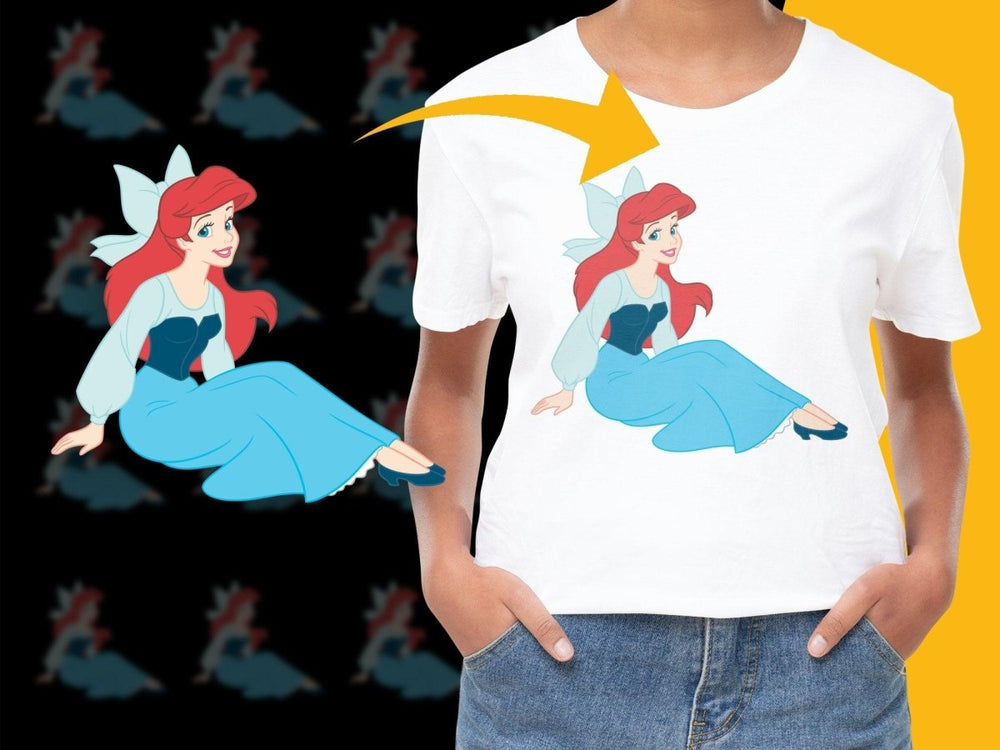 Disney Princess Ariel Sitting Pose Illustration PNG File - Teepew