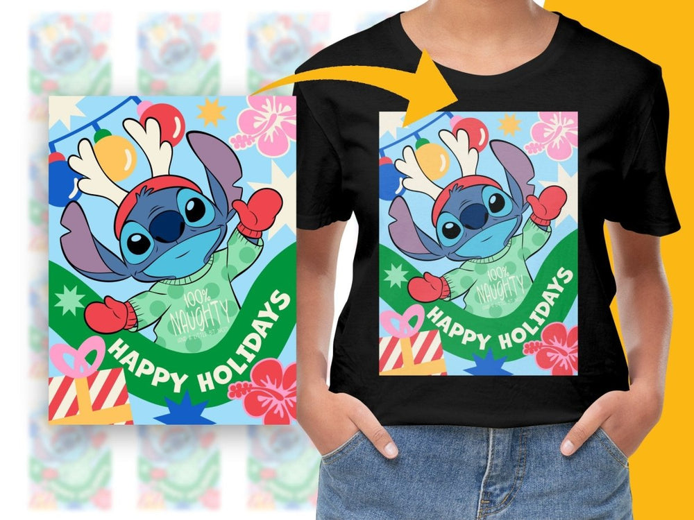 Disney Stitch Naughty And Nice Holiday PNG File - Teepew