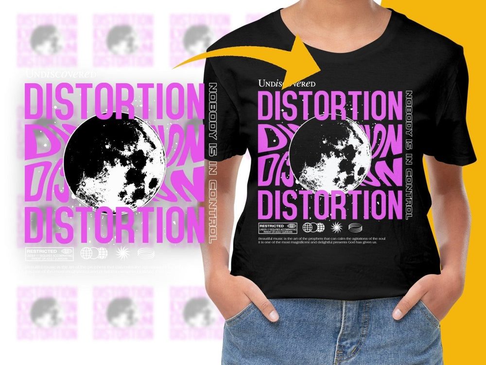 Distortion Graphic Moon Pink Trendy Modern PNG File - Teepew