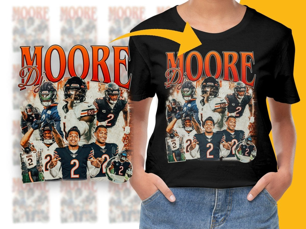 DJ Moore Chicago Bears Bootleg Graphic PNG File - Teepew