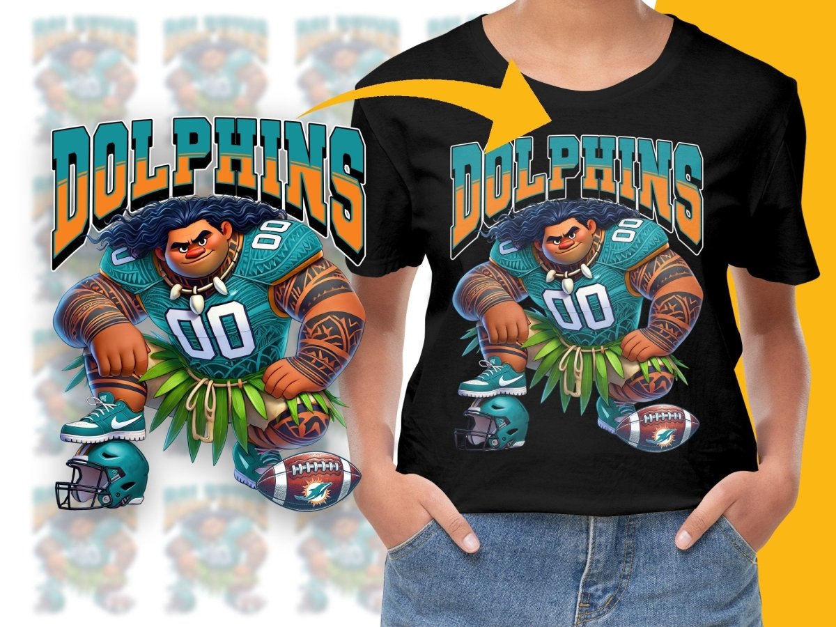 Dolphins Maui Moana Crossover Football Graphic PNG File - Teepew