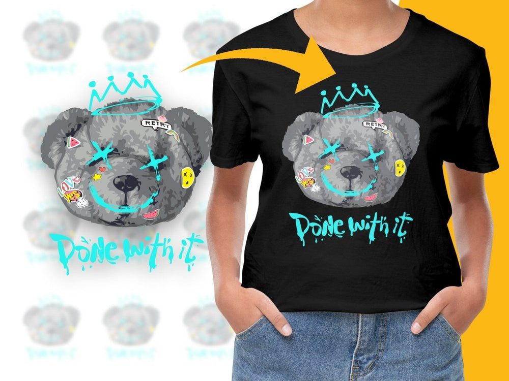 Done With It Bear Face Art Graphic PNG File - Teepew