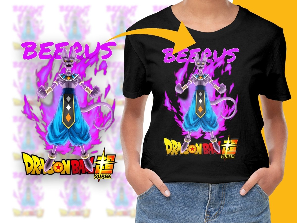 Dragon Ball Super Beerus Purple Flame Graphic PNG File - Teepew