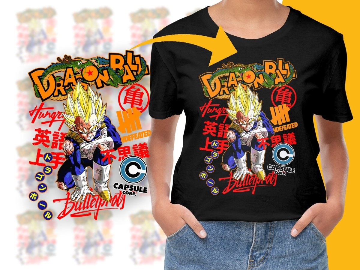 Dragon Ball Vegeta Capsule Corp Graphic PNG File - Teepew