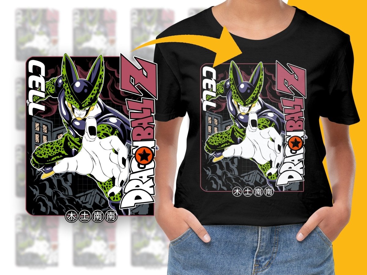 Dragon Ball Z Cell Action Graphic PNG File - Teepew