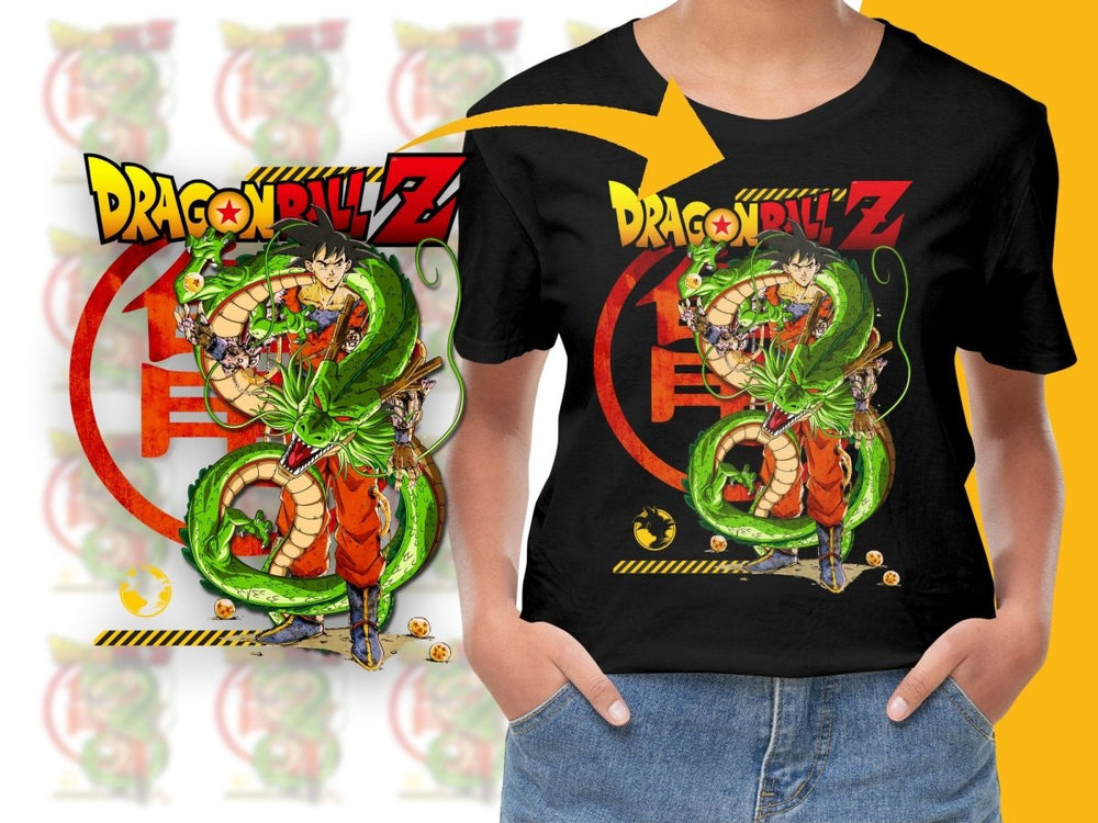 Dragon Ball Z Goku and Shenron Graphic PNG File - Teepew