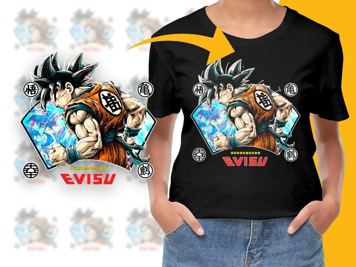 Dragon Ball Z Goku EVISU Collaboration PNG File - Teepew