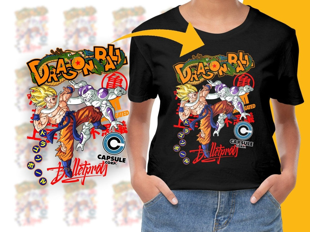 Dragon Ball Z Goku vs Frieza Capsule Corp PNG File - Teepew