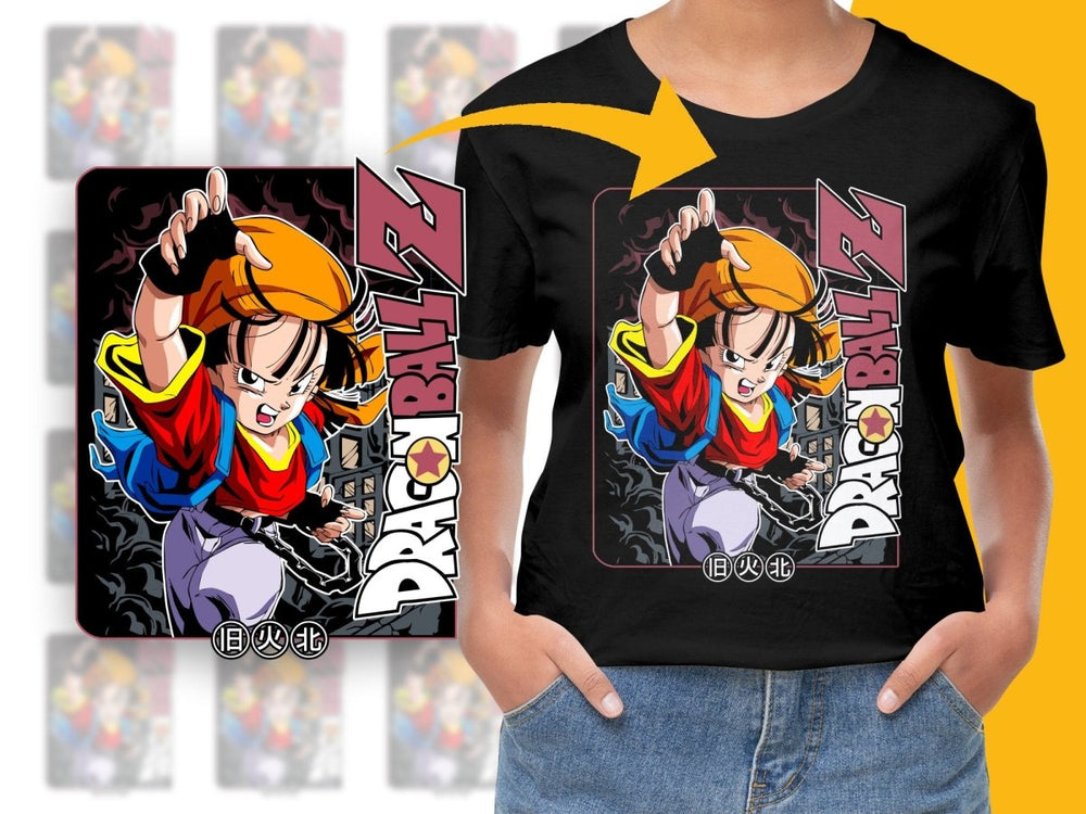 Dragon Ball Z Pan Graphic Art in Action Anime PNG File - Teepew