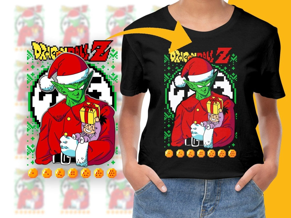 Dragon Ball Z Piccolo Santa Holding Gohan Christmas PNG File - Teepew