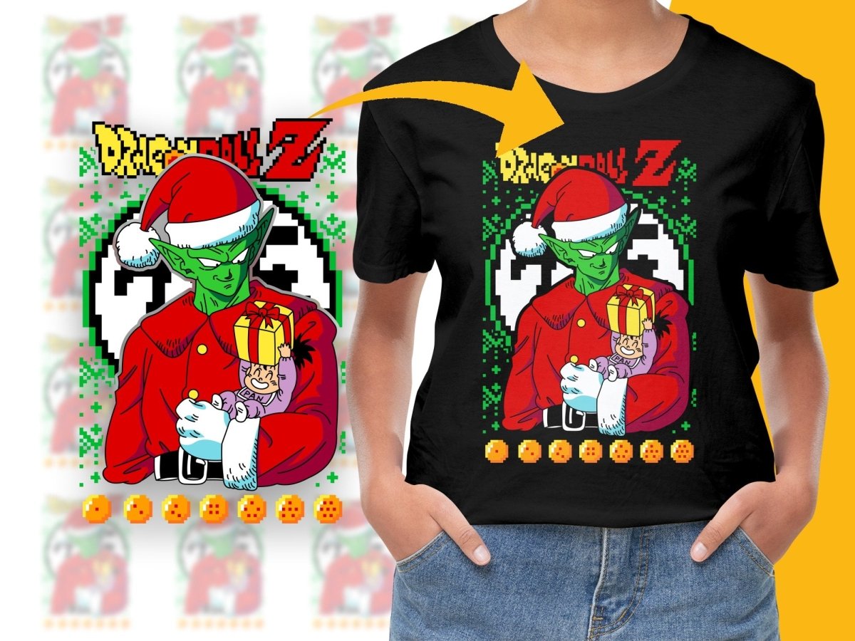 Dragon Ball Z Piccolo Santa Holding Gohan Christmas PNG File - Teepew