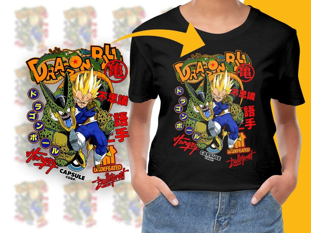 Dragon Ball Z Vegeta Perfect Cell Battle PNG File - Teepew