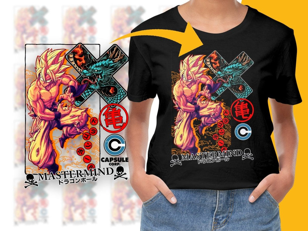 Dragonball Z Super Saiyan Goku Capsule Corp PNG File - Teepew