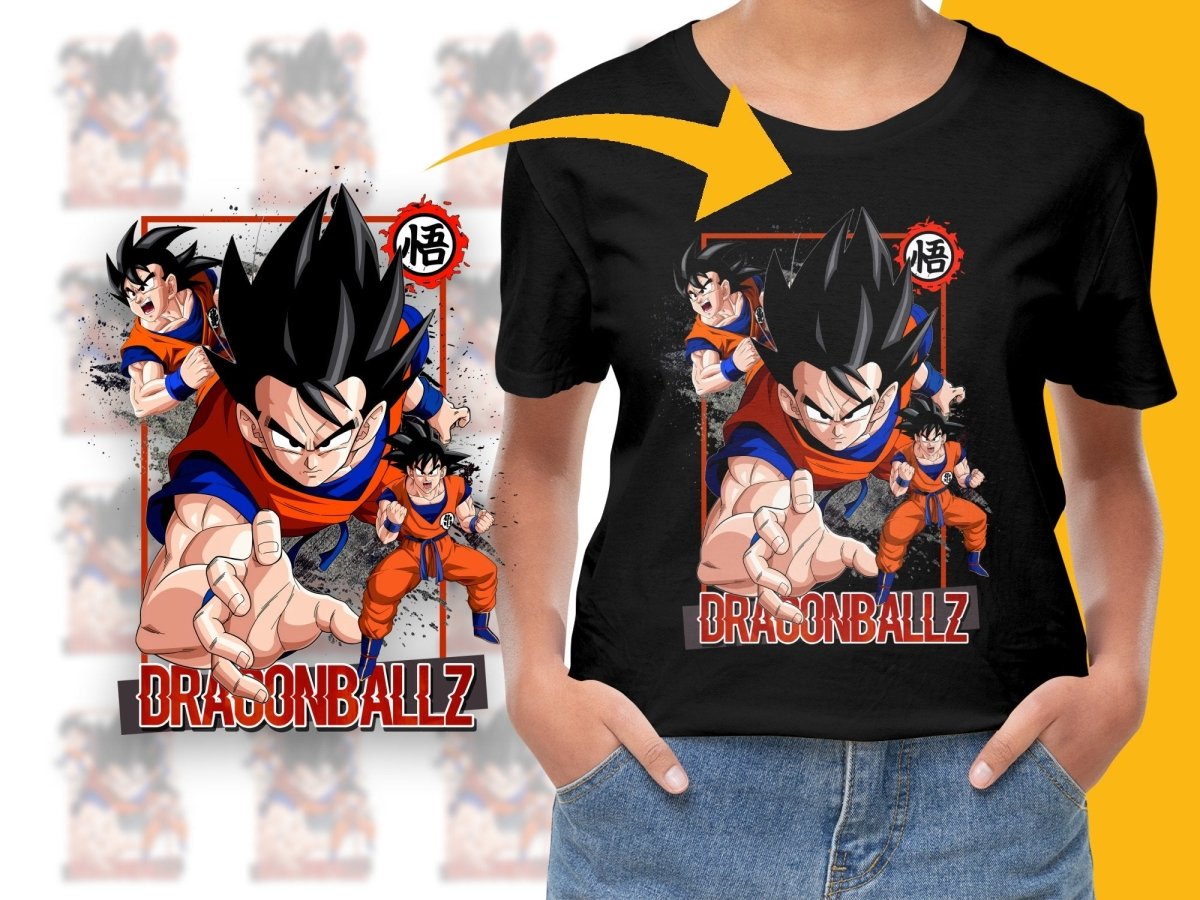 Dragonballz Anime Goku Action Packed Graphic PNG File - Teepew