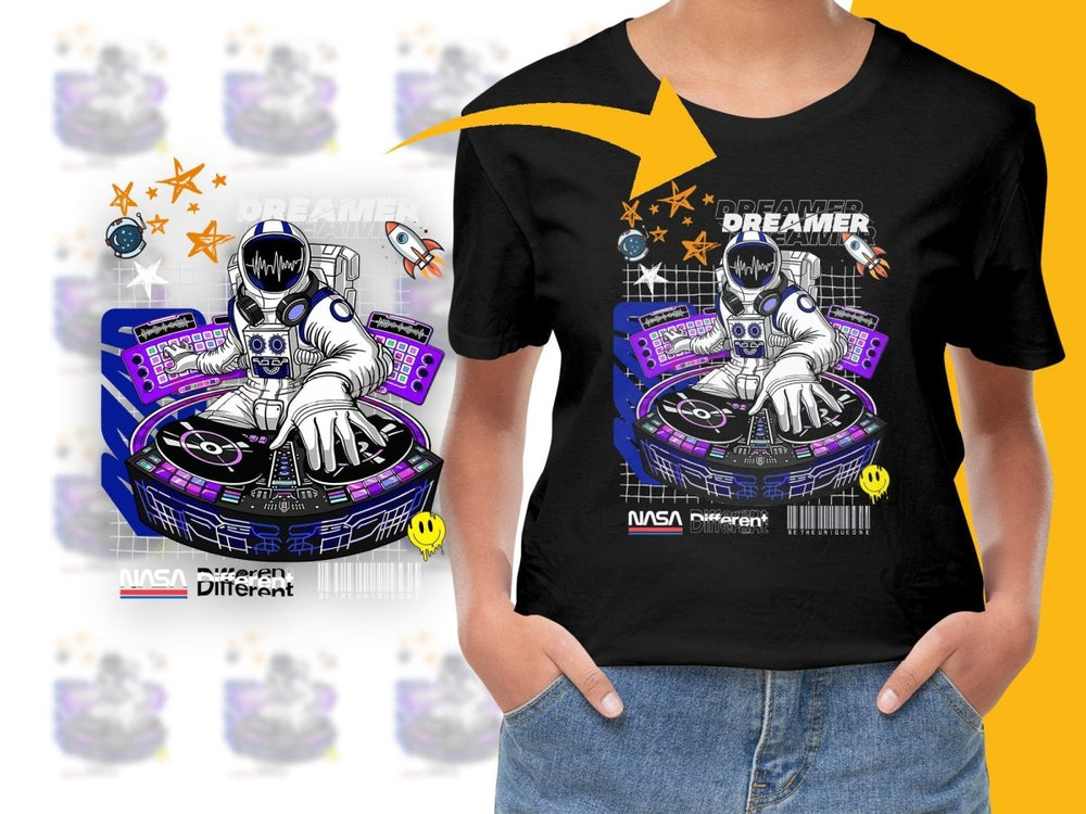 Dreamer Astronaut DJ Spaceship PNG File - Teepew