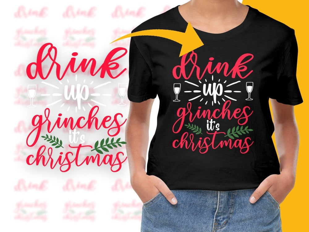 Drink Grinches Christmas Festive Holiday PNG File - Teepew