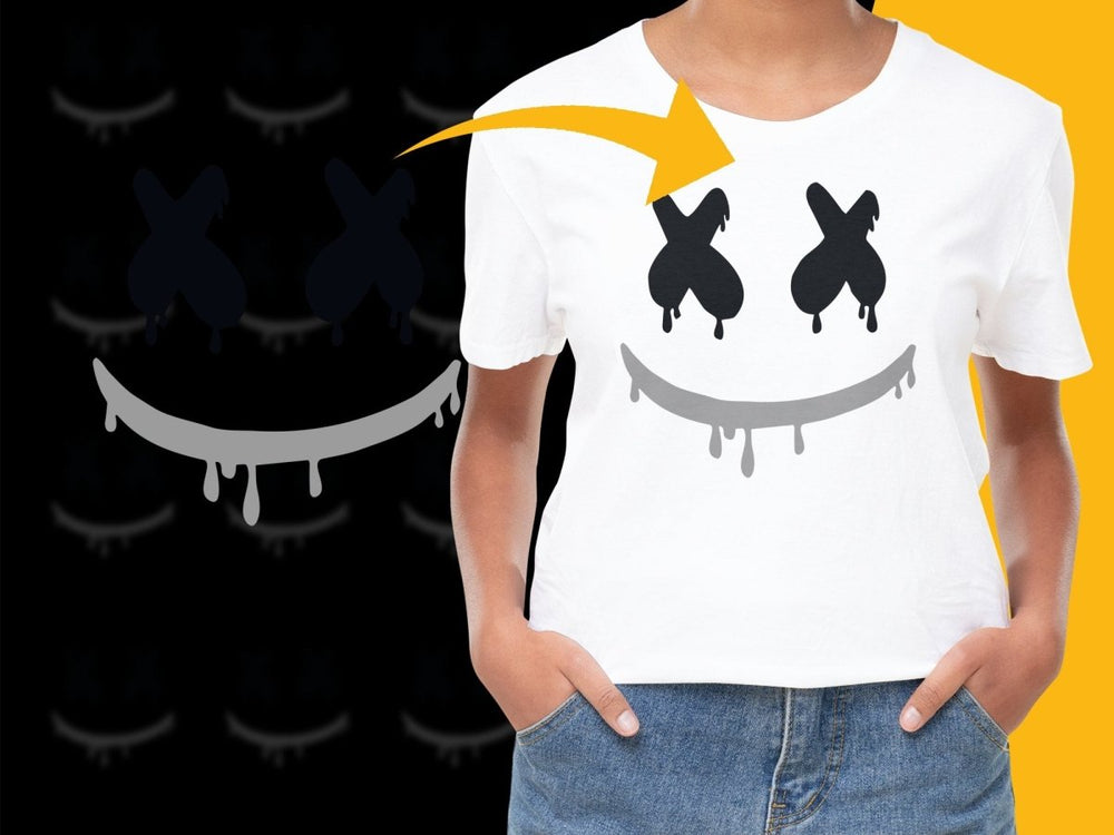 Dripping Smiley Face with X Eyes Streetwear PNG File - Teepew