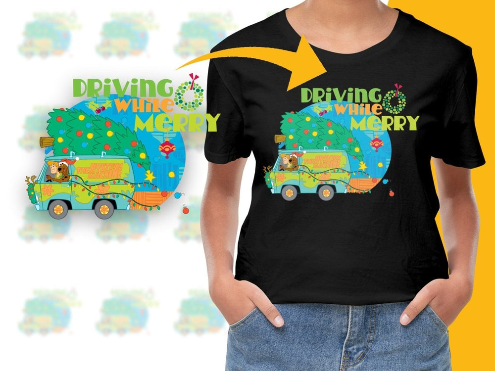Driving While Merry Mystery Machine Christmas PNG File - Teepew