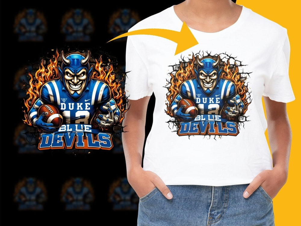 Duke Blue Devils Fiery Mascot work PNG File - Teepew