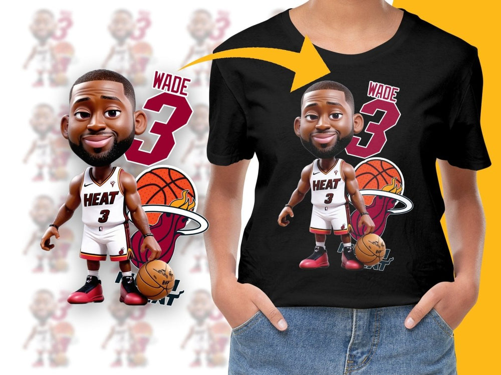 Dwyane Wade Basketball Legend Miami Heat Bootleg PNG File - Teepew